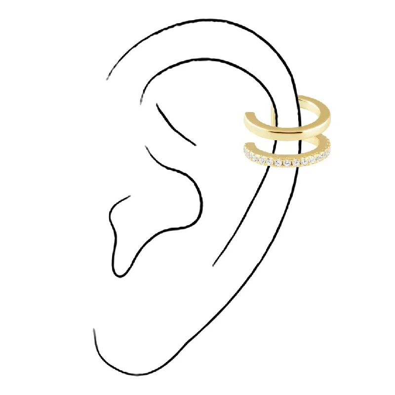 white topaz stacking rings Phoenix Double Ear Cuff