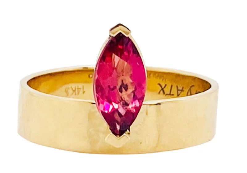 black onyx men’s signet ring Pink Tourmaline Marquise Hammered Ring
