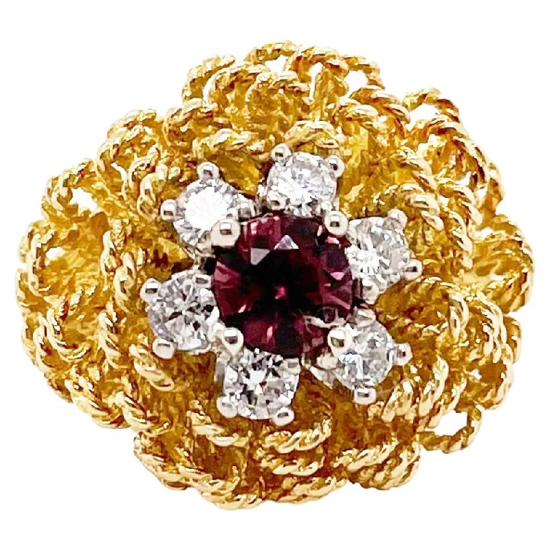 waterproof beach anklet stainless steel Pink Tourmaline & Diamond Flower Ring