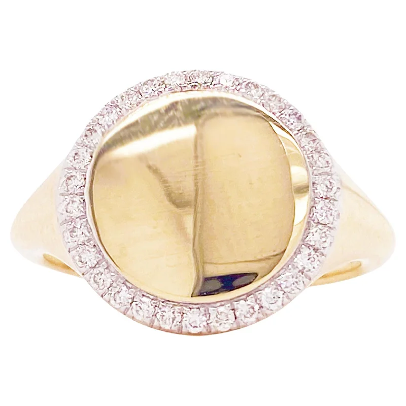 gold plated Cuban link chain Pinky Diamond Signet Ring