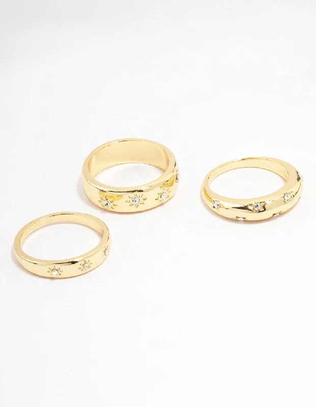 men’s black onyx bracelet Precious Star Celestial Rings 3-Pack