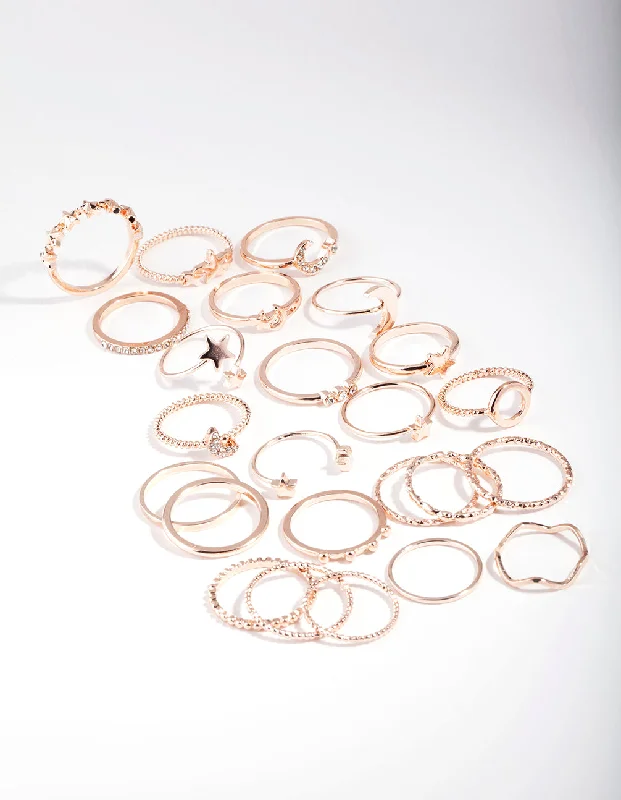 real peridot gemstone ring Rose Gold Celestial Ring 24-Pack