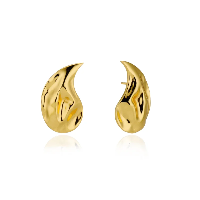 simple engraved wedding ring Rhonda Teardrop Stud