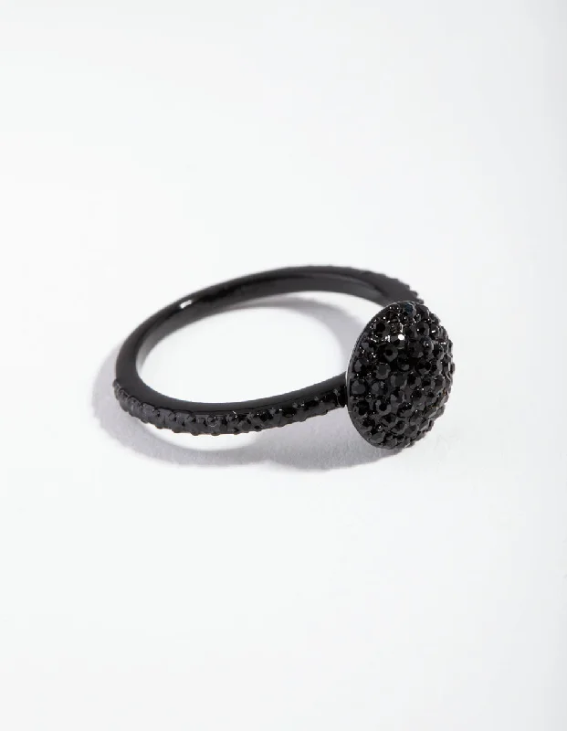 handmade gold nugget ring Diamante Round Lolly Ring