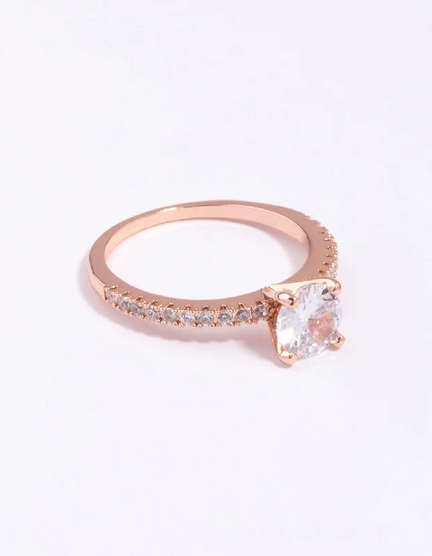 vintage-inspired pearl brooch Rose Gold Plated Cubic Zirconia Plated Round Textured Band Ring vintage-inspired pearl brooch Rose Gold Plated Cubic Zirconia Plated Round Textured Band Ring