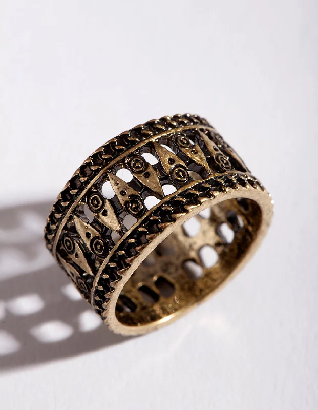 vintage sapphire engagement ring Gold Boho Band Ring