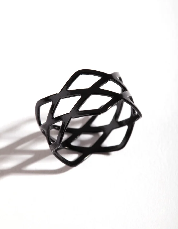 handmade wire-wrapped gemstone ring Coated Metal Multi Crossover Ring