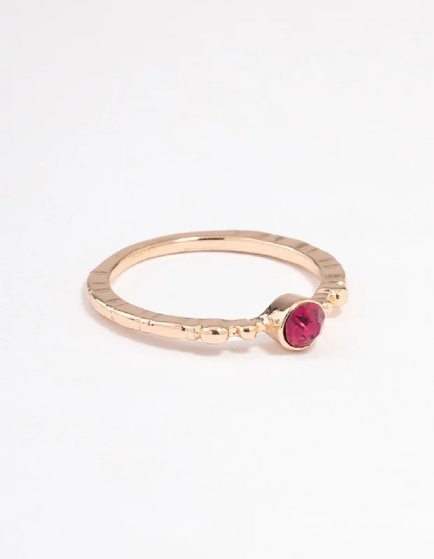 heart pendant necklace gold Fuchsia Beaded Band Ring