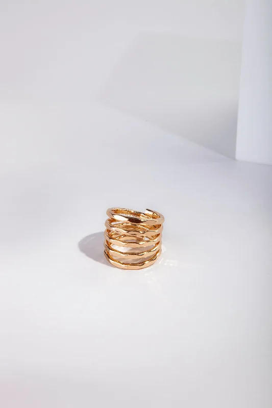 unique diamond tennis bracelet Gold Hammered Wrap Ring