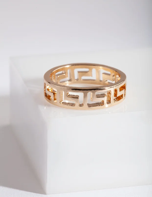 hypoallergenic earrings for sensitive ears Gold Mini Cut-Out Ring