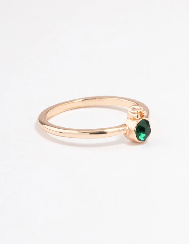 opal and gold earrings Green Round Beaded Ring