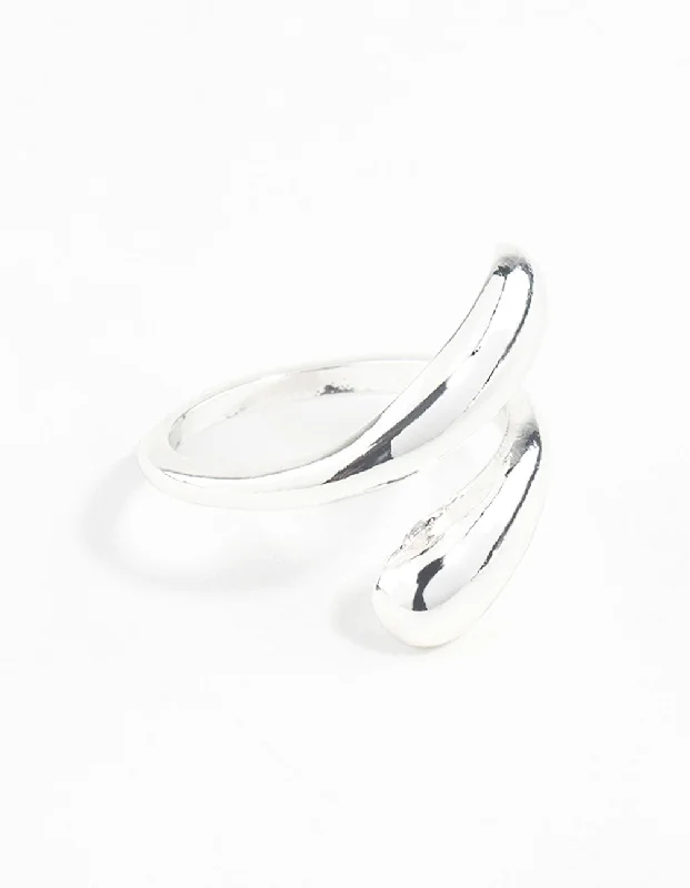 wide gold cuff bracelet Silver Wrap Around Ring