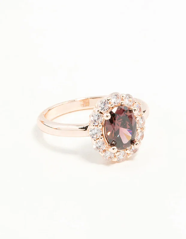 men’s black diamond cufflinks Rose Gold Pink Stone Engagement Ring