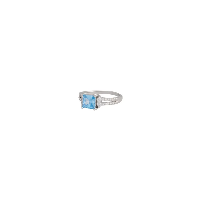 handcrafted beaded bracelet boho Rhodium Cubic Zirconia Square Double Band Ring