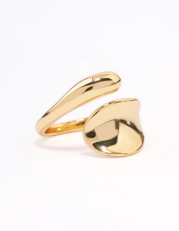raw amethyst ring silver Gold Plated Bold Wrapped Ring