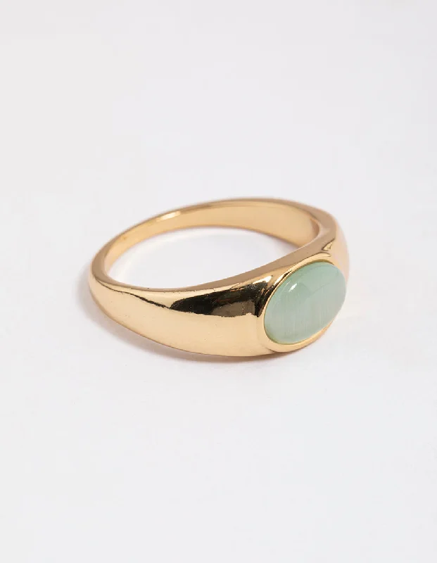 custom nameplate bracelet silver Gold Plated Oval Signet Ring