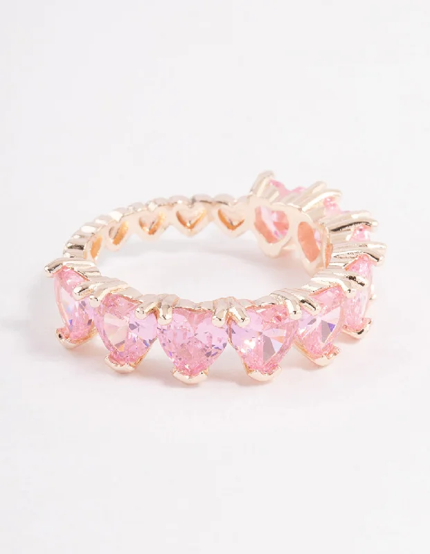 handmade gemstone anklet boho Rose Gold Plated Multi Heart Band Ring