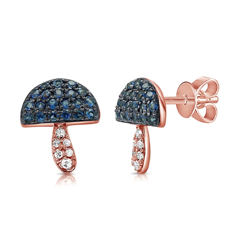 sterling silver infinity loop ring Sapphire & Diamonds Mushroom Stud in 14K Gold