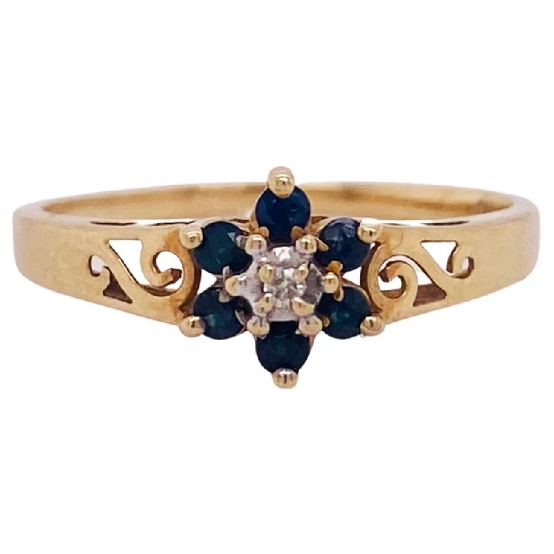 Sapphire Flower Ring