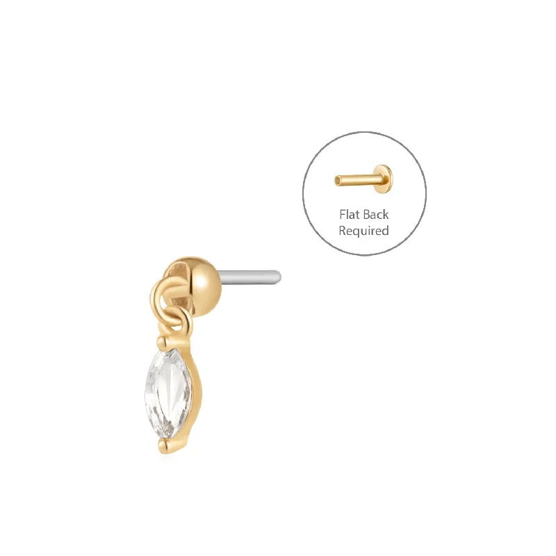 thin silver chain necklace SASHA - Flat Back Earring