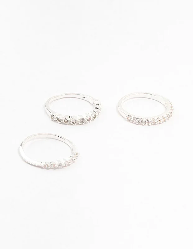 minimalist black diamond studs Silver Plated Round Cubic Zirconia Stacking Rings 3-Pack minimalist black diamond studs Silver Plated Round Cubic Zirconia Stacking Rings 3-Pack