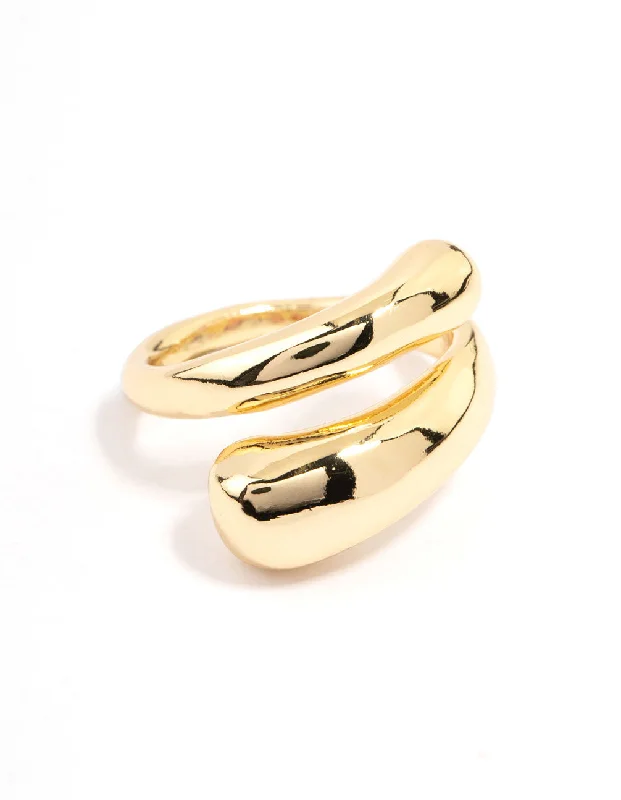 natural amethyst necklace Slim Gold Plated Metal Wrapped Ring