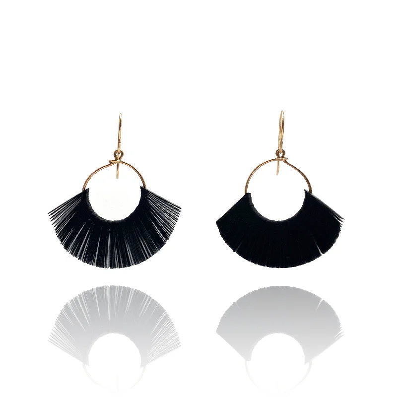 diamond halo stud earrings Small Black Tassel Sequin Earrings