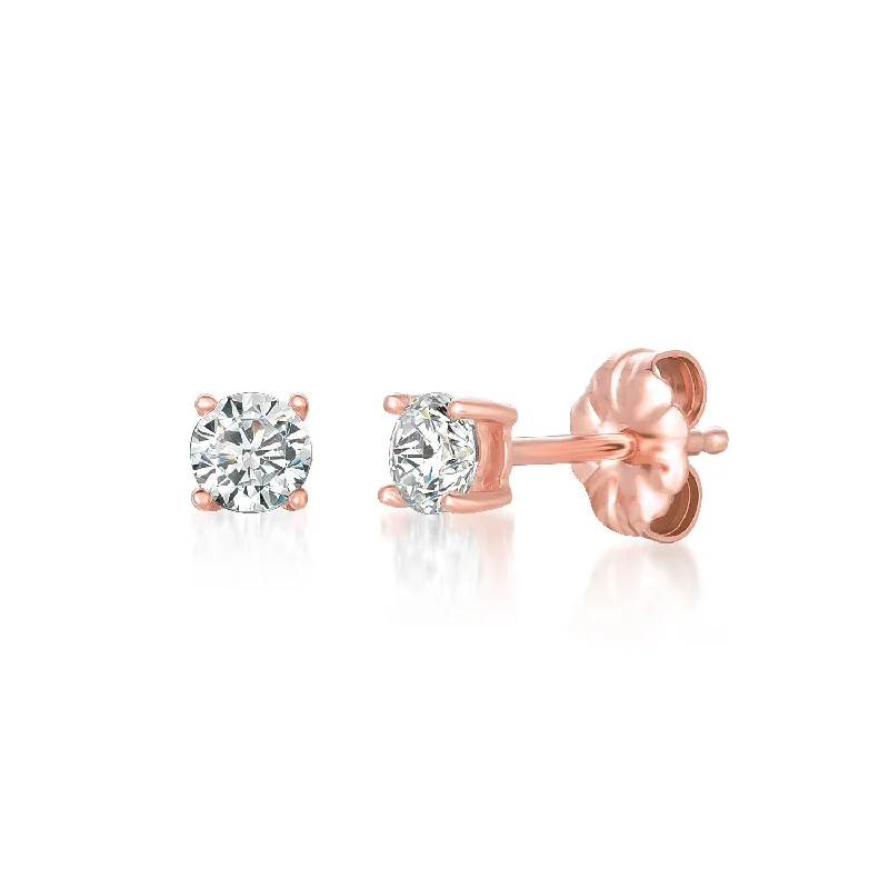 pearl and gold chain earrings Solitaire Brilliant Stud Earrings Finished in 18kt Rose Gold - 0.50 Cttw pearl and gold chain earrings Solitaire Brilliant Stud Earrings Finished in 18kt Rose Gold - 0.50 Cttw