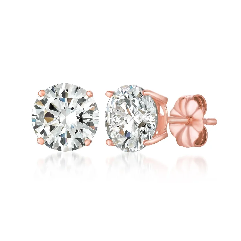 opal gemstone halo ring Solitaire Brilliant Stud Earrings Finished in 18kt Rose Gold - 4.0 Cttw