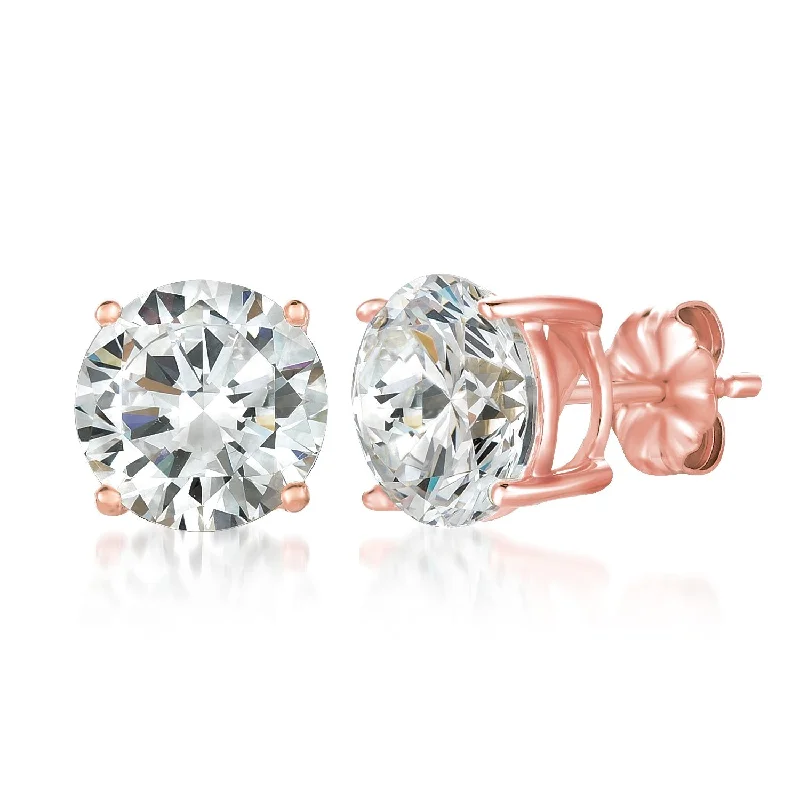 boho beaded statement necklace Solitaire Brilliant Stud Earrings Finished in 18kt Rose Gold - 6.0 Cttw