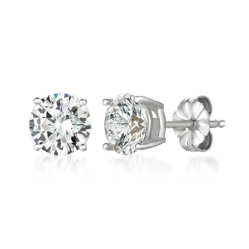 Solitaire Brilliant Stud Earrings Finished in Pure Platinum - 3.0 Cttw