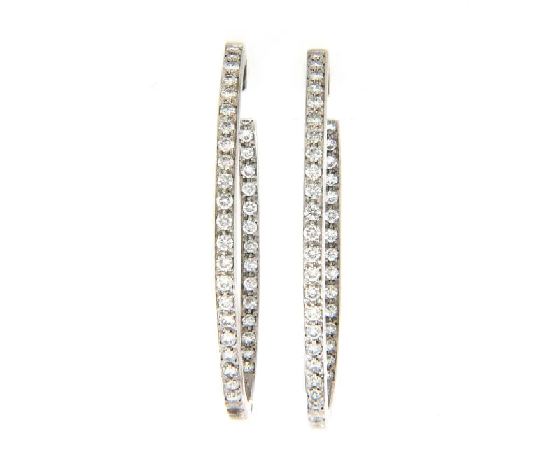 Sonia Bitton 2.75ctw Diamond Oval Inside Out Hoop Earrings in 14K