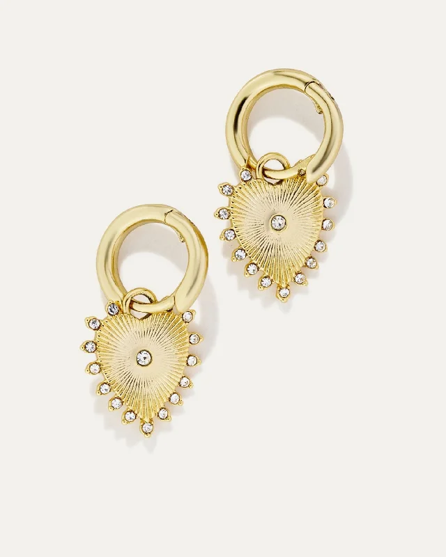 delicate floral wedding band Stevie Heart Earrings