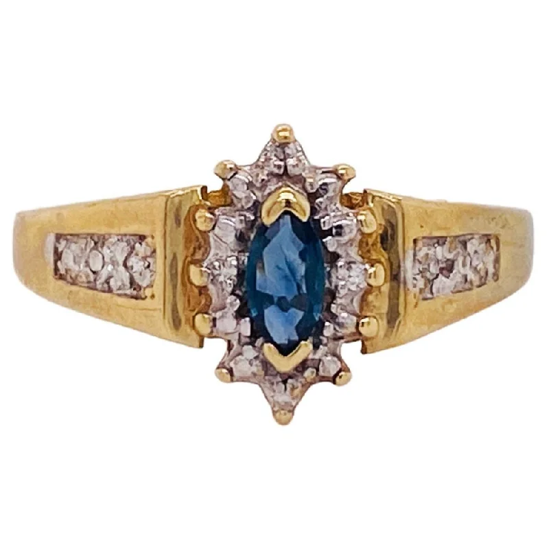 Teal Blue Sapphire Halo Ring