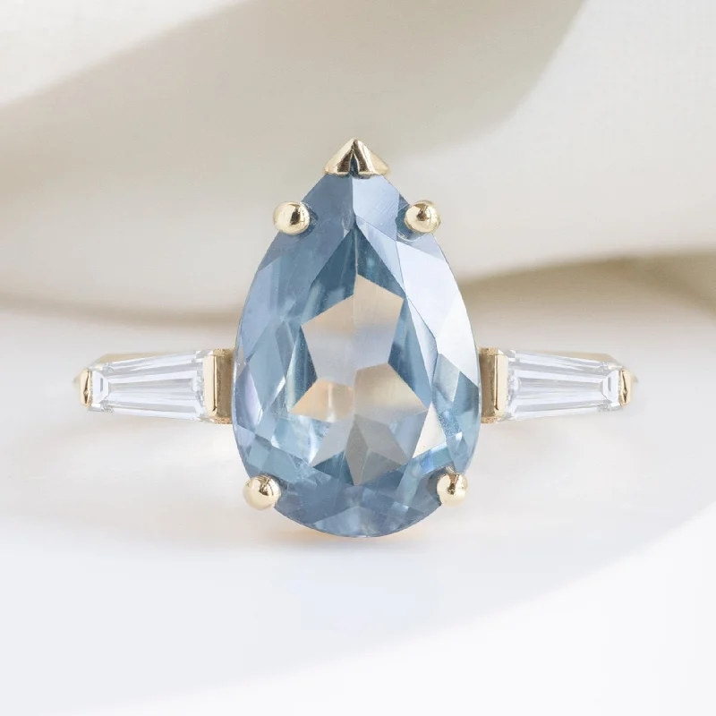braided wedding ring men The Ash Luxe | 3.62ct Pear Cut Sapphire in 18K Yellow Gold braided wedding ring men The Ash Luxe | 3.62ct Pear Cut Sapphire in 18K Yellow Gold