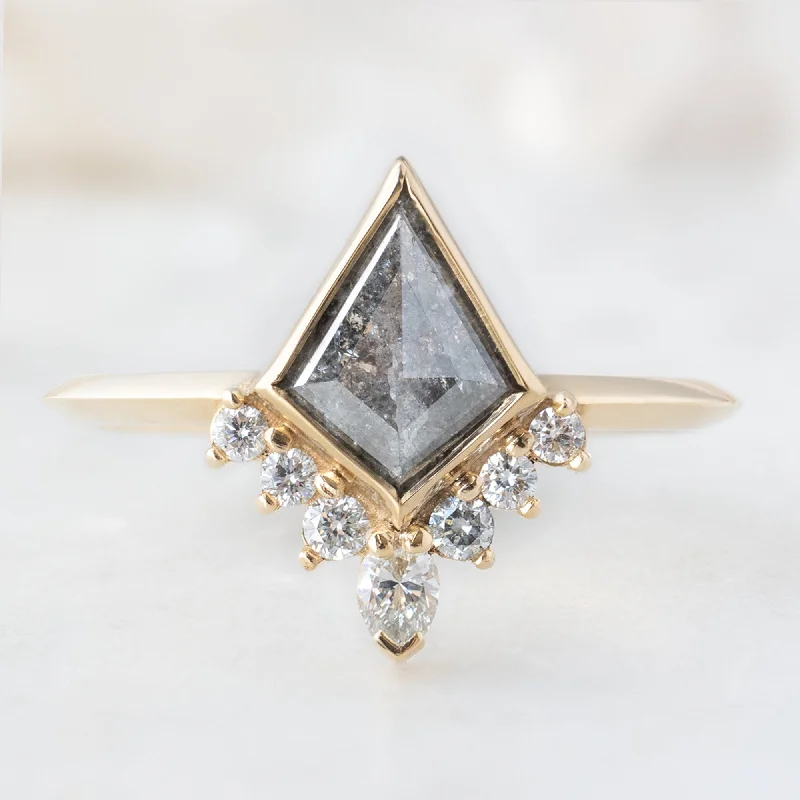 minimalist rose gold stacking rings The Aster Ring | 0.83ct Kite Salt and Pepper Diamond in 14K Yellow Gold minimalist rose gold stacking rings The Aster Ring | 0.83ct Kite Salt and Pepper Diamond in 14K Yellow Gold