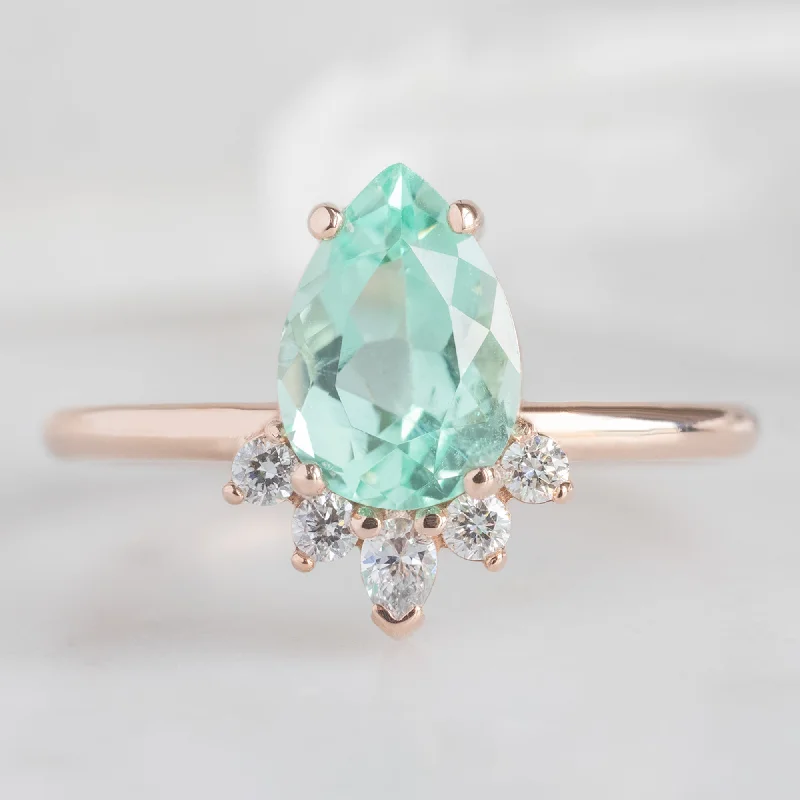 real garnet stacking rings The Aster Ring | 1.15ct Pear Cut Emerald in 14K Rose Gold real garnet stacking rings The Aster Ring | 1.15ct Pear Cut Emerald in 14K Rose Gold