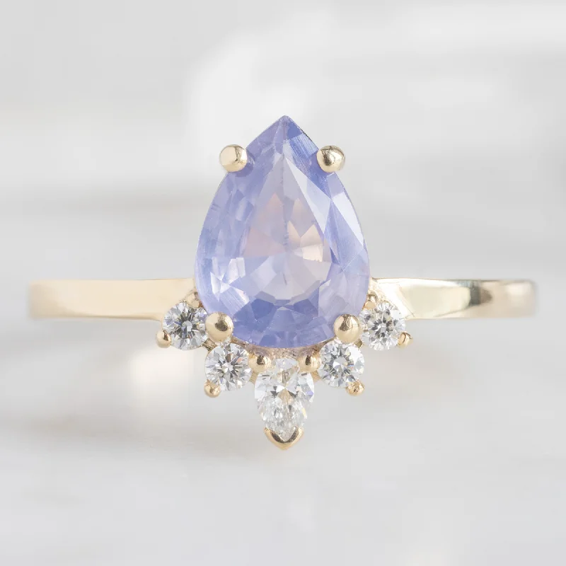 minimalist rose gold stacking rings The Aster Ring | 1.23ct Pear Cut Lavender Sapphire in 14K Yellow Gold minimalist rose gold stacking rings The Aster Ring | 1.23ct Pear Cut Lavender Sapphire in 14K Yellow Gold