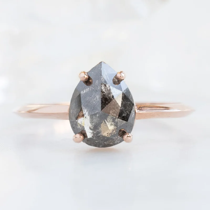 chunky silver hoop earrings The Bryn Ring | 1.38ct Pear Black Diamond in 14K Rose Gold chunky silver hoop earrings The Bryn Ring | 1.38ct Pear Black Diamond in 14K Rose Gold