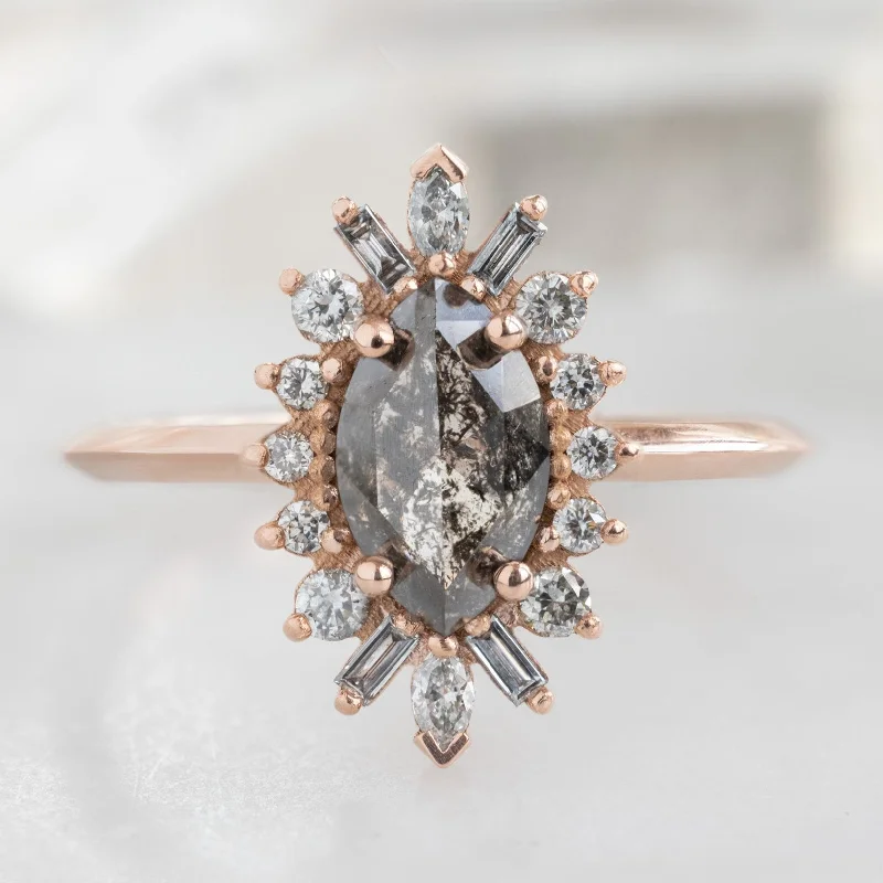 gold-plated chain necklace with charms The Camellia Ring | 0.85ct Marquise Black Diamond in 14K Rose Gold gold-plated chain necklace with charms The Camellia Ring | 0.85ct Marquise Black Diamond in 14K Rose Gold