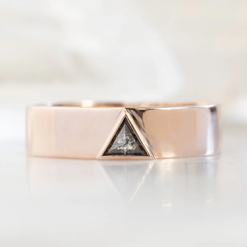 gemstone stacking rings colorful The Cigar Band | 0.18ct Trillion Black Diamond in 14K Rose Gold gemstone stacking rings colorful The Cigar Band | 0.18ct Trillion Black Diamond in 14K Rose Gold