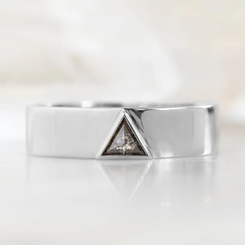 rose gold bar bracelet personalized The Cigar Band | 0.18ct Trillion Black Diamond in 14K White Gold rose gold bar bracelet personalized The Cigar Band | 0.18ct Trillion Black Diamond in 14K White Gold