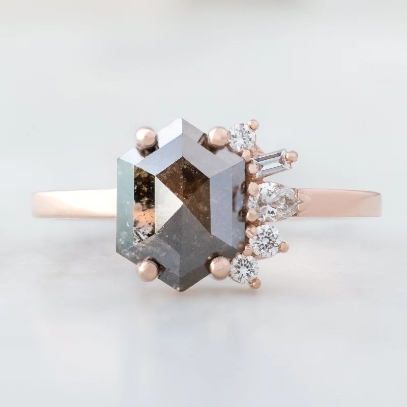 minimalist pearl pendant necklace The Cluster Ring | 1.49ct Hexagon Black Diamond in 14K Rose Gold minimalist pearl pendant necklace The Cluster Ring | 1.49ct Hexagon Black Diamond in 14K Rose Gold