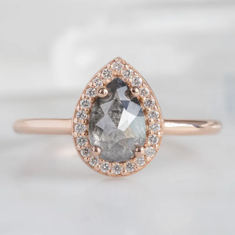 sterling silver toe ring set The Dahlia Ring | 0.83ct Rose Cut Grey Diamond in 14K Rose Gold sterling silver toe ring set The Dahlia Ring | 0.83ct Rose Cut Grey Diamond in 14K Rose Gold