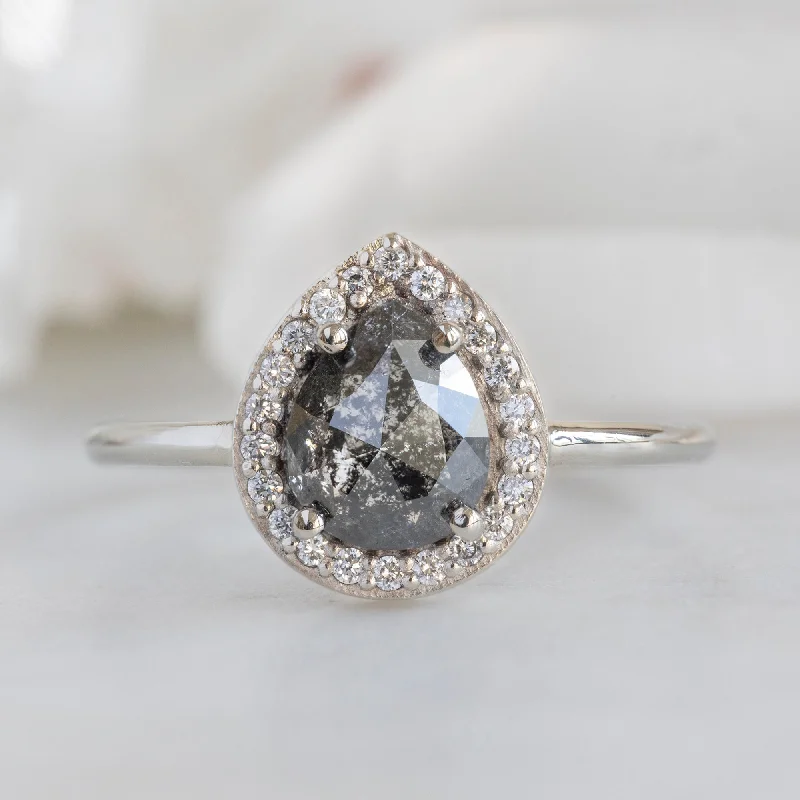 dainty feather charm necklace The Dahlia Ring | 1.61ct Pear Black Diamond in 14K White Gold dainty feather charm necklace The Dahlia Ring | 1.61ct Pear Black Diamond in 14K White Gold