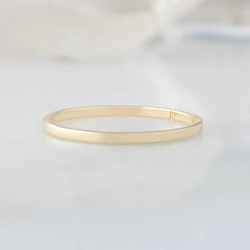 The Gold Stacking Wedding Ring | Smooth Texture in 14K Yellow Gold