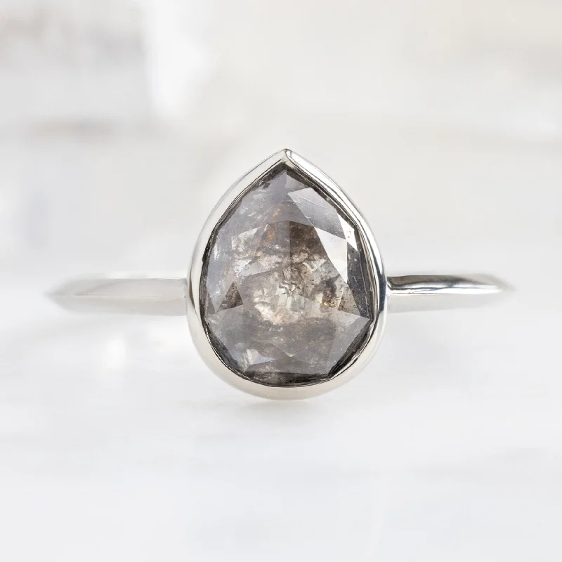 handmade braided leather necklace The Hazel Ring | 1.52ct Pear Black Diamond in 14K White Gold handmade braided leather necklace The Hazel Ring | 1.52ct Pear Black Diamond in 14K White Gold