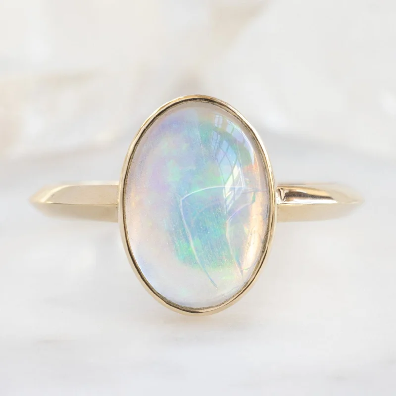 vintage diamond brooch The Hazel Ring | 1.97ct Oval Opal in 14K Yellow Gold