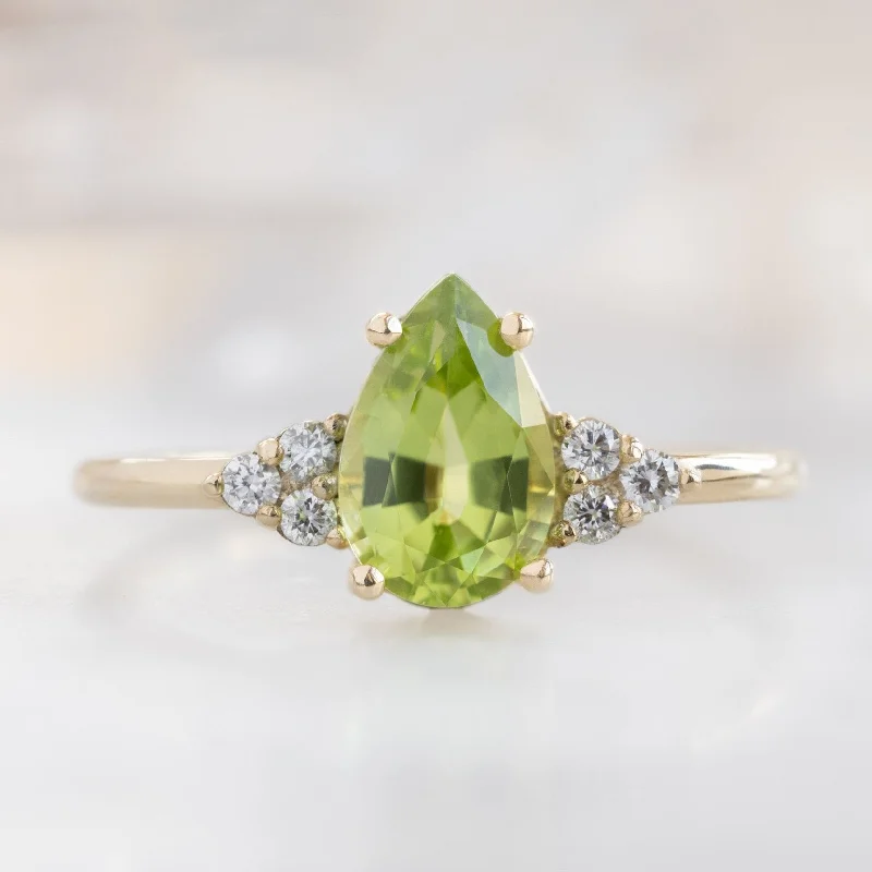 handmade antique silver bangle The Ivy Ring | 0.85ct Pear Peridot in 14K Yellow Gold handmade antique silver bangle The Ivy Ring | 0.85ct Pear Peridot in 14K Yellow Gold