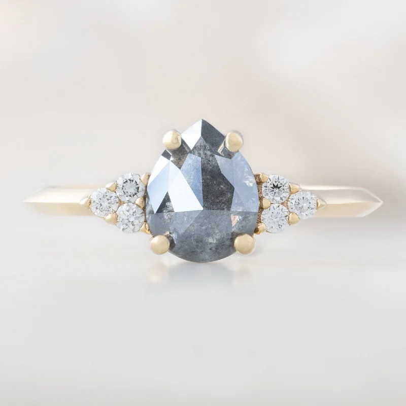 modern baguette diamond ring The Ivy Ring | 0.94ct Rose Cut Grey Diamond in 14K Yellow Gold modern baguette diamond ring The Ivy Ring | 0.94ct Rose Cut Grey Diamond in 14K Yellow Gold